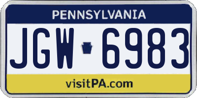 PA license plate JGW6983