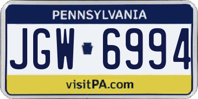 PA license plate JGW6994