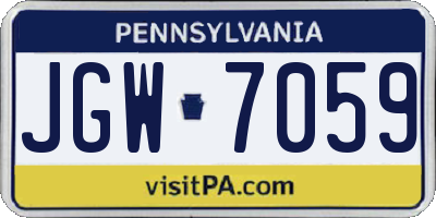 PA license plate JGW7059