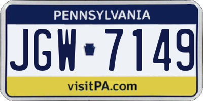 PA license plate JGW7149
