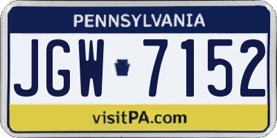 PA license plate JGW7152