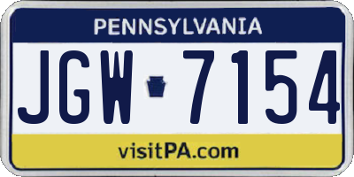 PA license plate JGW7154