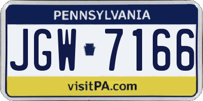 PA license plate JGW7166