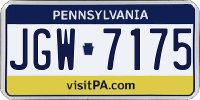 PA license plate JGW7175