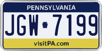 PA license plate JGW7199