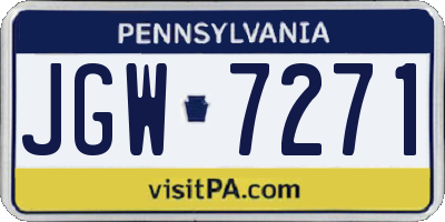 PA license plate JGW7271