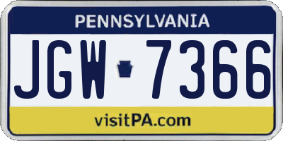 PA license plate JGW7366