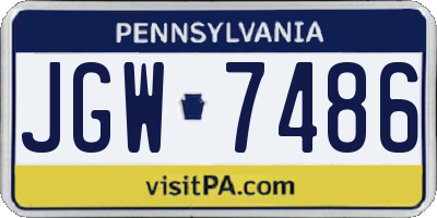 PA license plate JGW7486