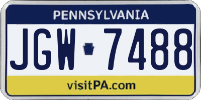 PA license plate JGW7488