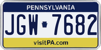 PA license plate JGW7682