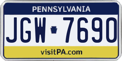 PA license plate JGW7690