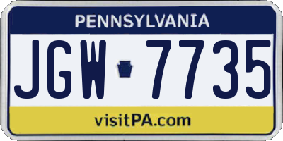 PA license plate JGW7735
