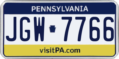 PA license plate JGW7766