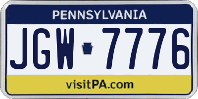 PA license plate JGW7776