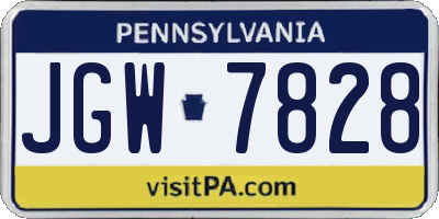 PA license plate JGW7828
