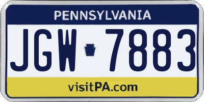 PA license plate JGW7883