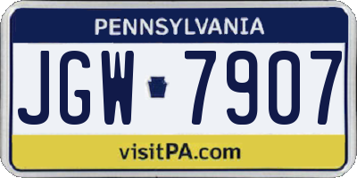 PA license plate JGW7907