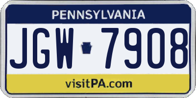 PA license plate JGW7908