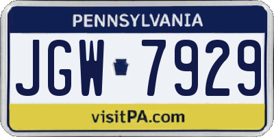 PA license plate JGW7929