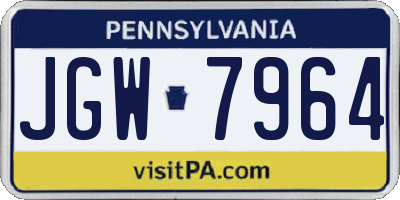 PA license plate JGW7964