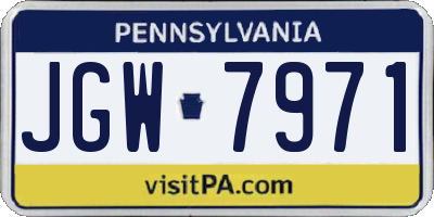 PA license plate JGW7971