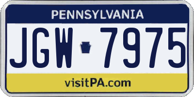 PA license plate JGW7975