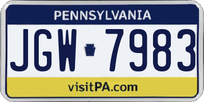 PA license plate JGW7983