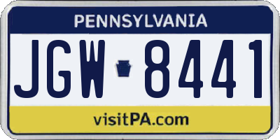 PA license plate JGW8441