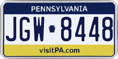 PA license plate JGW8448