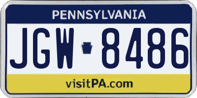 PA license plate JGW8486