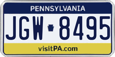 PA license plate JGW8495