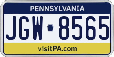 PA license plate JGW8565
