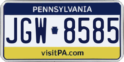 PA license plate JGW8585