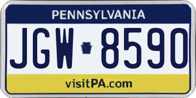 PA license plate JGW8590