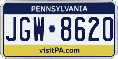 PA license plate JGW8620