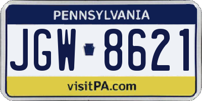 PA license plate JGW8621