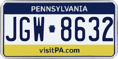 PA license plate JGW8632