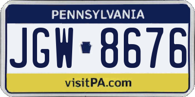 PA license plate JGW8676