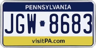 PA license plate JGW8683