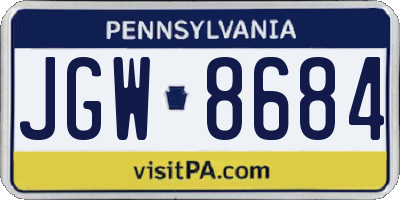 PA license plate JGW8684