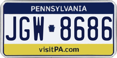 PA license plate JGW8686