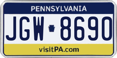 PA license plate JGW8690