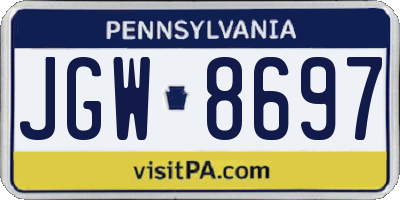 PA license plate JGW8697