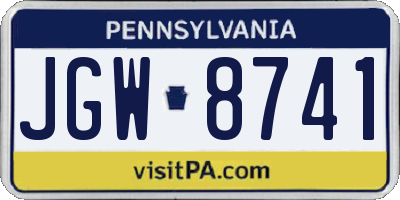 PA license plate JGW8741
