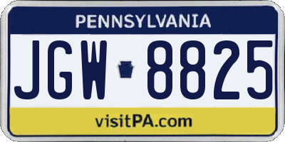 PA license plate JGW8825