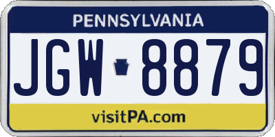 PA license plate JGW8879