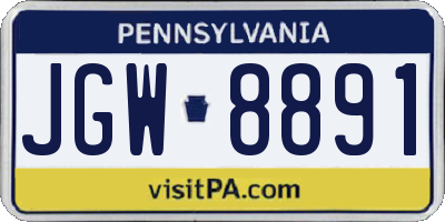 PA license plate JGW8891