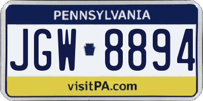 PA license plate JGW8894