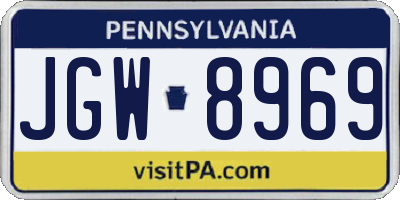 PA license plate JGW8969