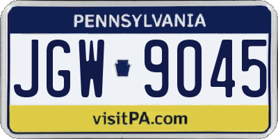 PA license plate JGW9045
